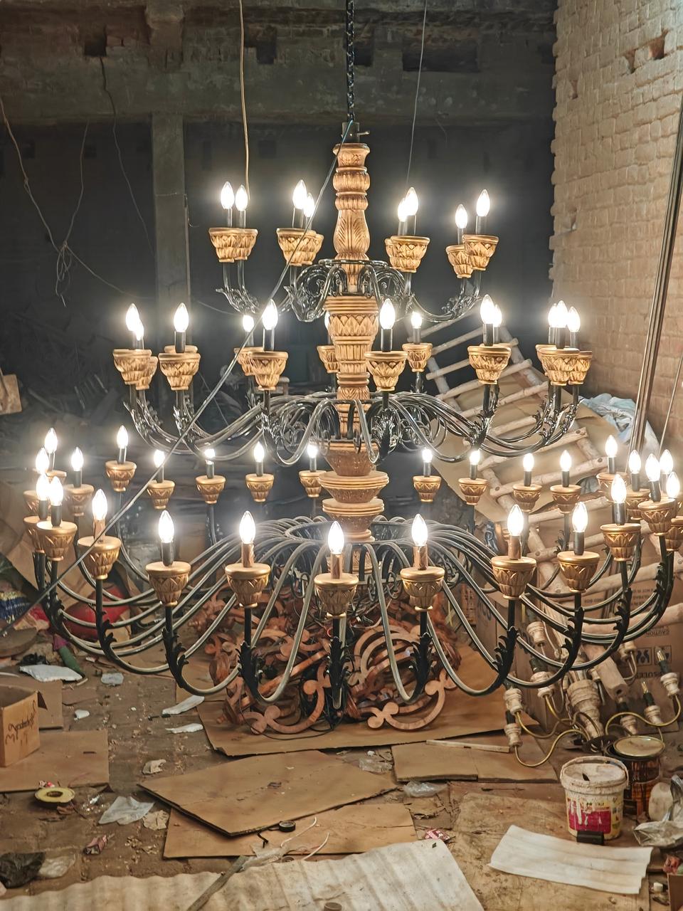Iron Chandelier size : 7ft diameter 7ft height