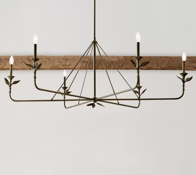 Botanical Forged Iron Chandelier | Wrought iron chandelier
