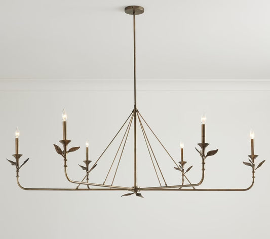 Botanical Forged Iron Chandelier | Wrought iron chandelier