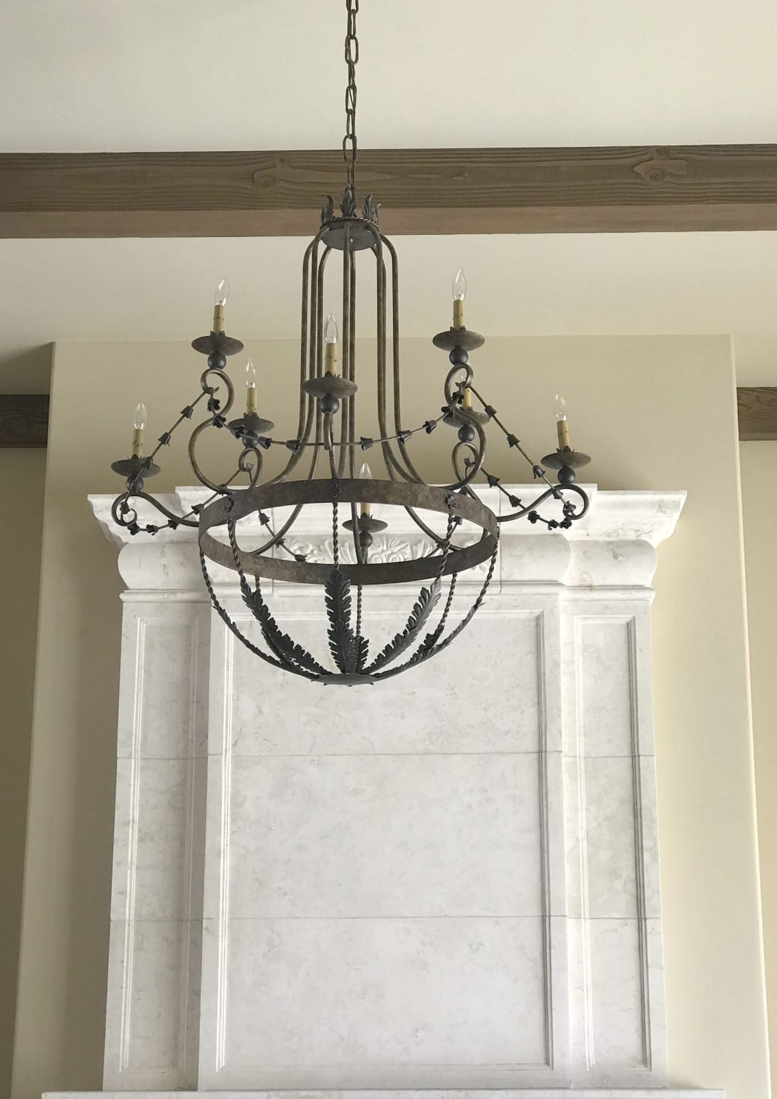 Iron Chandelier Eight Light Chandelier