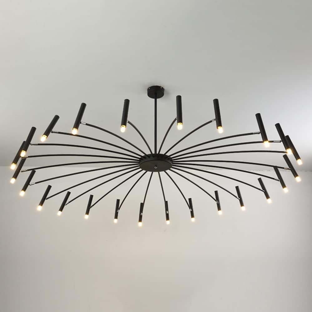 24-Light Modernism Black Chandelier LED Unique Ceiling Light Decorative Ceiling Hanging Light for Bedroom Restaurant Living Room