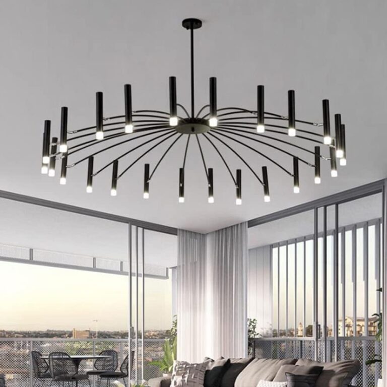 24-Light Modernism Black Chandelier LED Unique Ceiling Light Decorative Ceiling Hanging Light for Bedroom Restaurant Living Room