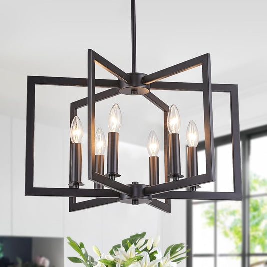 Dining Iron Chandelier Room Iron Chandelier Light Fixture Iron Chandelier, Modern Iron Chandelier Black Chandelier Farmhouse Iron Chandelier Metal Pendant Iron Chandelier Light Iron Chandelier for Foyer Enteyway Iron Chandelier, 6 Wrought Iron