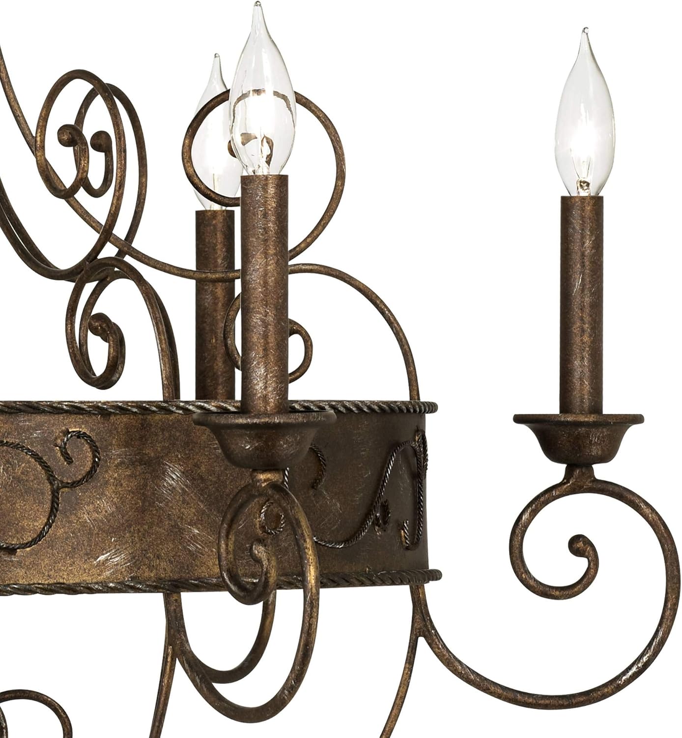 Rust Iron Chandelier Bronze Iron Chandelier Candelabra Chandelier Iron Chandelier Lighting Iron Chandelier 30" Wide Rustic Farmhouse Industrial 6-Light Fixture for Dining Iron Chandelier Room Iron Chandelier House Foyer Iron
