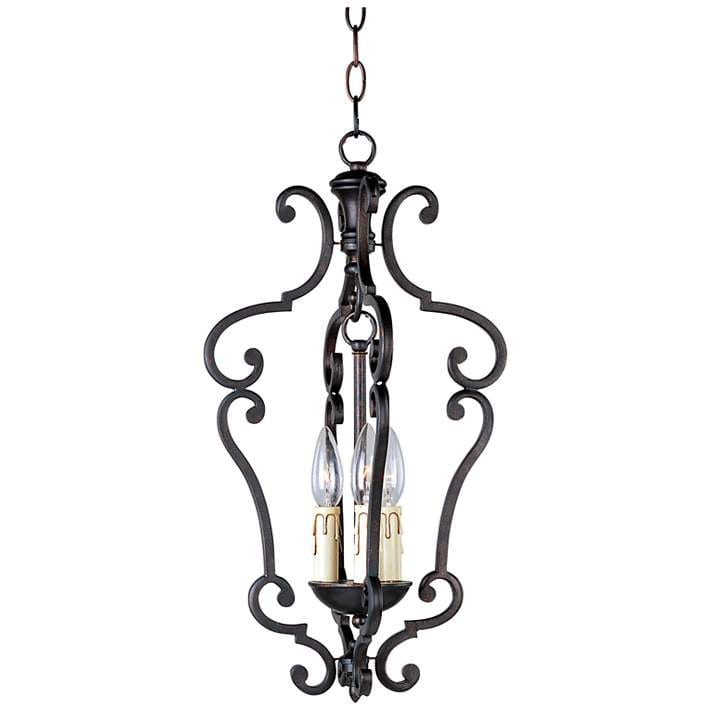 Iron Chandelier Richmond Colonial Umber Finish 3-Light Pendant Chandelier