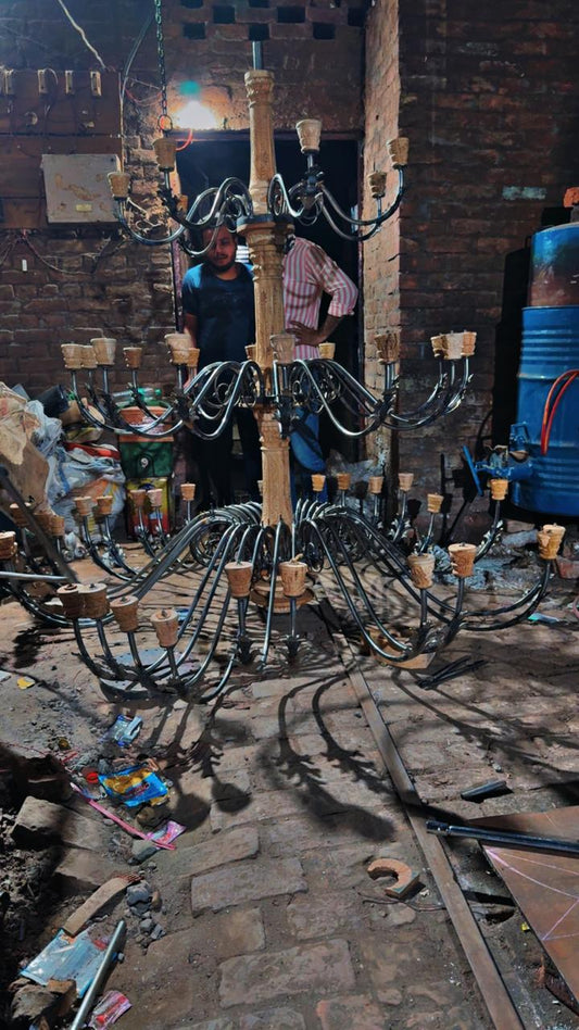 Iron Chandelier size : 7ft diameter 7ft height