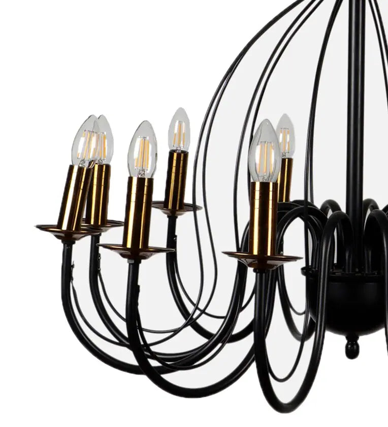 Black Metal Candle Iron Chandelier | Wrought iron chandelier